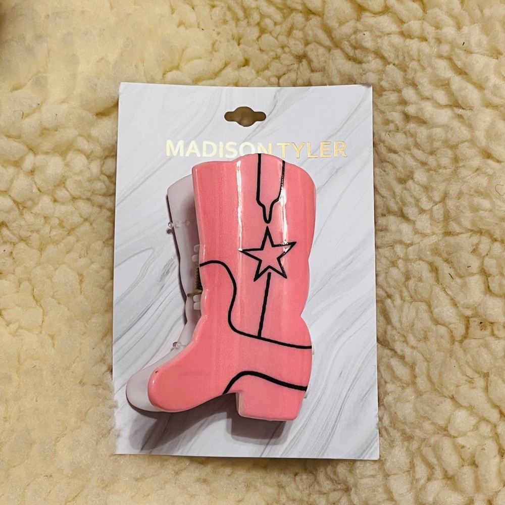 Madison Tyler Pink Boot Hair Clip